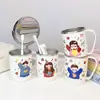 Un Juego de Cuatro Vasos para Enjuague Bucal Familiar para Uso en Casa 304 Lindos de Acero Inoxidable para Niños Apariencia Elegante Pareja Cepillado de Dientes y Lavado Dibujos Animados Ins