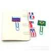 Marcadores de página de bandeira de desenho animado mais vendidos transfronteiriços, clipes de papel coloridos em estoque, clipes de livro de PVC de desenho animado, decorações de papelaria