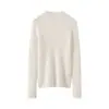 Suéter de punto fino para mujer con cuello alto medio, cuello redondo a rayas, de cachemir, para otoño e invierno