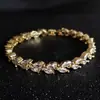 Pulseira de Arroz com Zircônia Única Shein Moda Feminina Pulseira de Folha de Vime com Zircônia de Cristal Venda Quente Joia S5878