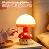 Lámpara de Noche Linda con Forma de Hongo, Lámpara de Hongo de Tres Colores, Lámpara de Mesa para Dormitorio, Lámpara de Mesita de Noche, Lámpara Creativa de Atmósfera para Escritorio