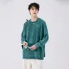 Suéteres de Otoño 2024 para Hombre y Mujer Lavados Cuello Redondo Old Li Hanton Calle Principal Americana Algodón Puro Tendencia Parejas