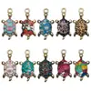 Colgante de Tortuga con Esmalte Impreso de Aleación DIY Accesorios de Joyería de Dibujos Animados Transfronterizos Pendientes Llavero Dijes Venta al por Mayor