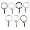 Acessórios para Joias Artesanais DIY Anel Plano + Corrente de 4 Seções Material de Ferro Chaveiro Chaveiro Argola de Chaveiro Acessórios