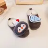 Linda Diadema y Pantuflas de Pingüino y Pez de Dibujos Animados para Niños 2026 Otoño/Invierno Nuevas Pantuflas de Algodón para Exteriores para Niñas