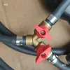Tanque de combustible y manguera de combustible para motor fueraborda, adecuado para motores de gasolina y diésel, con una válvula conector de tres vías amarilla de 8-10 mm para modificación