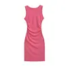 Vestido midi justo e versátil de um ombro só, sem mangas, sexy, com aperto na cintura, elástico e franzido, bodycon, para mulheres