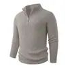 Suéter de Punto con Media Cremallera y Cuello Alto Otoño Invierno 2026 para Hombres Jóvenes Camisa Versátil de Moda Casual como Capa Base