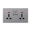 Tomada de Parede com Interruptor Universal de Três Furos 13A Plugue Inglês Ultrafina Tomada de Comércio Exterior Doméstica Oculta Tomada de Conexão Única Duplo Controle de Uma Abertura