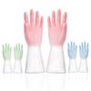 Luvas domésticas atacado cozinha limpeza luvas de lavar louça à prova d'água látex durável alongado moda luvas de PVC antiderrapante