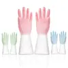 Luvas de Lavar Louça Limpeza de Cozinha Luvas Domésticas Bicolores para Lavar Louça e Roupas Borracha Impermeável Espessadas Ampliadas PVC