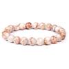 Pulseira de Contas de Pedra Natural 8mm Transfronteiriça Masculina Pedra do Sol Turquesa Branca Elástica Exportação Atacado Venda Quente