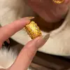 Anillo Hueco Tallado de Plata S925 para Mujer con Acabado Cepillado, Estilo Vintage Francés, Artesanía Pesada, Joyería de Anillo de Banda Ancha