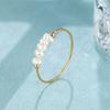 Anillo de perla barroca natural simple, oro de 18 quilates, anillo de nicho de lujo ligero, joyería femenina de acero de titanio resistente a la decoloración, venta al por mayor