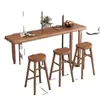 Apartamento Pequeno Nórdico Divisória de Casa Mesa de Entrada e Banqueta Mesa de Bar Longa Dobrável para Lazer Mesa de Chá de Leite Montada na Parede