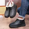 Novedad de Invierno Botas de Algodón Grueso Forradas de Polar para Hombre Calientes de Lana de Oveja Impermeables Antideslizantes Botas de Nieve Cómodas Zapatos de Algodón para Personas de Mediana Edad y Mayores