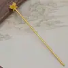 Horquilla de aleación con forma de capullo de flor para el cabello, estilo Hanfu antiguo, con asiento de loto y escalón, estilo recto, con revestimiento de electroforesis, para el cabello con forma de flor