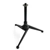 Tripé de Microfone Preto, Suporte de Microfone Dobrável, de Mesa, Fabricado nos EUA, Rosca de 5/8 de Polegada com Ranhura Dupla, Suporte de Microfone com Posicionamento Flor de Ameixa