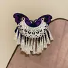 Nuevo Pasador de Pelo con Borla Bordada de Mariposa Estilo Chino para Mujer, Atmósfera Retro, Pinza Lateral para la Parte Trasera de la Cabeza, Accesorios para Qipao Hanfu