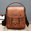 Bolsa Masculina Nova Transfronteiriça Estilo Coreano Tendência Couro PU Retrô Casual ao Ar Livre Maleta de Negócios Bolsa de Ombro Transversal
