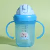 Taza de Agua para Niños, Taza de Plástico con Popote de Gran Capacidad, Taza Portátil para Beber Agua de Bebé, Anti-Caídas y a Prueba de Fugas, Taza de Agua de Verano al por Mayor