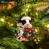 Pingente de Vaca de Natal Acrílico 2D Plano Enfeite de Árvore de Natal Vaca Pequena Decoração de Festival Pingente Suspenso