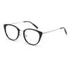 Gafas de Marco de Té Ojo de Gato con Filtro de Luz Azul para Mujeres con Miopía, Se Pueden Personalizar con Graduación, Aspecto Natural, Titanio de Alta Gama, Forma Cuadrada Redondeada, Hacen que los Rostros Grandes Parezcan Más Delgados