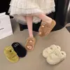 Novos Mocassins de Pelúcia Tendência Inverno 2026 para Mulheres, Forrados com Fleece, Espessos, Sapatos de Algodão Quentes, Sapatos Femininos de Pérolas Estilo Chanel
