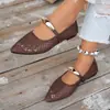 Sandalias cómodas de malla de corte bajo sin cordones 2026 talla única punta fina casual verano comercio exterior talla grande nuevo estilo para mujer