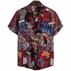 2026 Camisas Masculinas Europeias e Americanas Novas Mais Vendidas Transfronteiriças Estampa Digital 3D Moda Casual Camisas Havaianas de Manga Curta