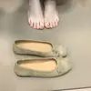 Zapatos Planos Bajos con Lazo Plateado para Mujer, Zapatos de Abuela de Ante con Suela Suave, Zapatos Mary Jane Vintage