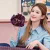 Deixe-me Brilhar, Scrunchie Xadrez Roxo Xuyan, Estilo Preppy, Acessório de Cabelo Fofo de Alta Qualidade para Meninas, Elástico de Cabelo que Reduz a Idade