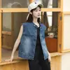 Foto Real de Chaleco de Verano Nuevo para Mujer de Estilo Coreano, Holgado, Versátil, Suave, Agradable a la Piel, en Azul y Otros Colores
