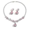 Estilo Palacio Francés Pendientes de Zirconia con Forma de Gota Collar Cadena para Clavícula de Lujo Ligero Gama Alta Set de Joyería Exagerado Personalizado