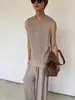 Chaleco de Punto con Calados de Malla y Borde Enrollado para Hombre, Verano de Alta Gama Holgado Estilo Coreano Casual Estilo Perezoso Camiseta sin Mangas