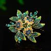 Esmalte artesanal de alta qualidade elegante broche de flores europeu e americano elegante imitação Cristal corsage outono e inverno casaco suéter fivela de pino