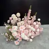 Novo arranjo de flores de chão para casamento na série rosa para decoração de festa de noivado, arranjo de flores de palco para salão de casamento, decorações florais