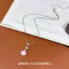 Delicado Collar con Colgante de Concha Rosa y Lazo, Aspecto de Alta Gama, Estilo Exquisito de Vacaciones en la Costa, Cadena Versátil y Delicada para la Clavícula