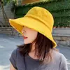 Chapéu de Pescador Feminino de Verão Estilo Coreano Tendência Estilo Japonês Borda Desfiada Chapéu Balde de Proteção Solar Estudante Simples Borda Desfiada Chapéu de Sol