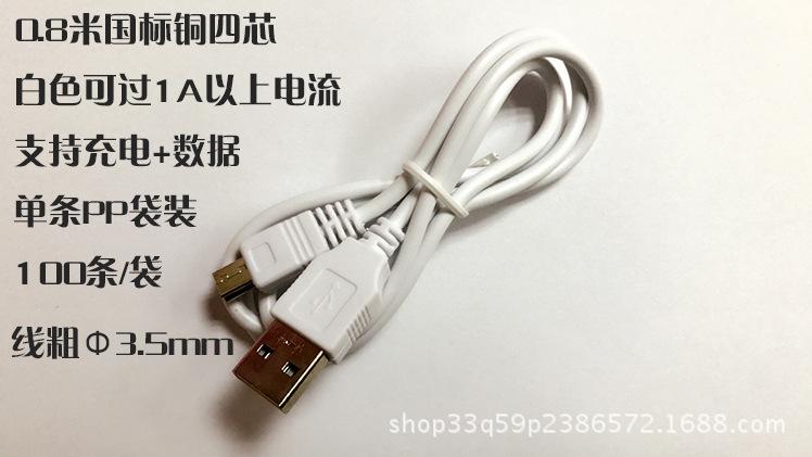 80全铜迷你数据线白色