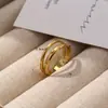 Anillo Abierto de Imitación con Incrustaciones de Diamante de Nueva Luz de Lujo Transfronterizo, Personalizado, Moderno, Versátil, Exquisito Anillo Geométrico Dorado para Hombres y Mujeres