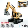 Escavadeira de Liga de Controle Remoto Escavadeira Brinquedo Infantil Menino Recarregável Gancho Elétrico Escavadeira de Simulação Veículo de Engenharia