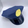 Chapéu Octogonal com Logo de Águia Acessórios de Lingerie Sexy Chapéu de Couro Preto Chapéu de Policial Chapéu de Aeromoça Acessórios de Uniforme Atacado