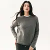 Suéter de Cachemira para Bebé Pequeño Suéter de Punto para Mujer Otoño Invierno Nuevo Estilo Cuello Alto Redondo Cuello Redondo Holgado Adelgazante Suéter de Punto Capa Base