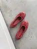 Primeiro encontro Menina Jizhai mesmo estilo~ Sapatilhas com laço sapatos de rolinho feminino sapatos baixos versáteis de sola reta