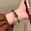 Nuevo Pulsera de Loto Hoja de Loto China para Mujer Pulsera Antigua Tejida a Mano Diseño Nicho Vintage Pulsera de Alta Gama Venta al por Mayor