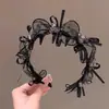 Diadema Peine de Perlas Envuelto en Lazo, Diadema Antideslizante para Lavarse la Cara, Diadema Pinza para el Cabello de Alta Gama para Mujeres, Accesorio para el Cabello de Alta Gama