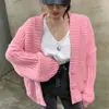 Abrigo cárdigan de punto grueso con mangas abullonadas, estilo coreano, comercio exterior, nuevo para 2026, para mujer, versátil, de ajuste holgado, estilo casual