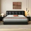 Cama de Madera Maciza Moderna Simple Matrimonial Dormitorio Principal Uso Doméstico Uso de Dormitorio Uso de Habitación de Alquiler Almacenamiento Cama Grande Matrimonial Tipo Económico