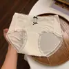 Pantis de Encaje Francés de Seda de Hielo para Mujer, de Cintura Media, 10A, 100% Algodón, Antibacterianos, Refuerzo Prolongado en la Entrepierna, Tallas Grandes, Estilo Puro Deseo, Venta al por Mayor